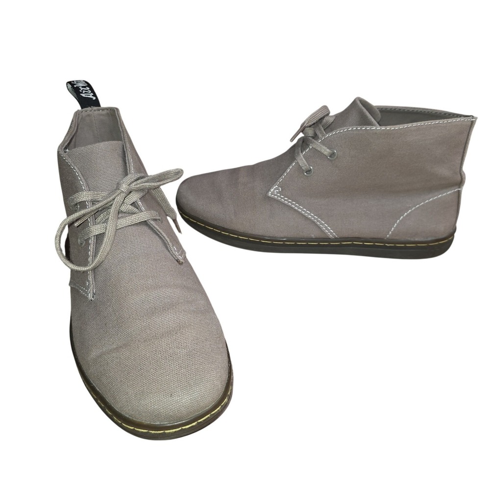 Dr. Martens Henrie Boots Mens Size 10 Gray Canvas Chukka Ankle Lace Up Casual